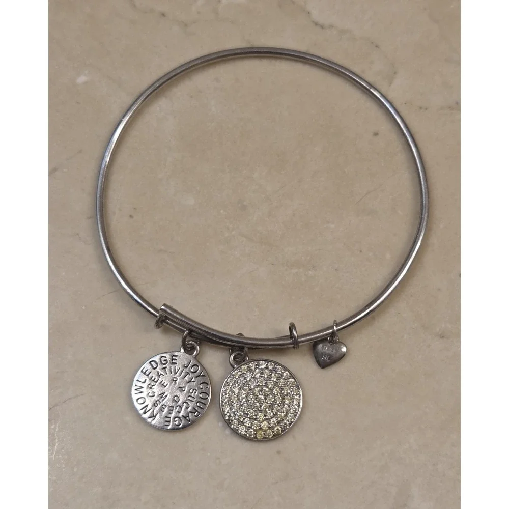 Vintage‎ Sterling Silver Ralph Lauren Inspirational Bangle Charm Bracelet 7.5